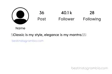 Classy Instagram Bio